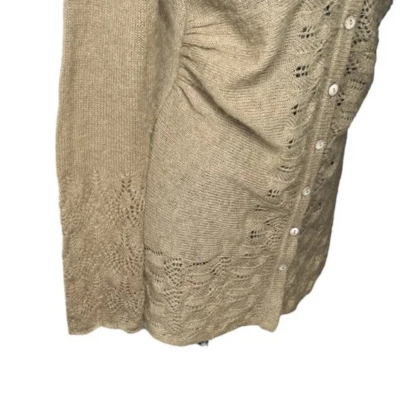 Anthropologie Rosie Neira Mohair Blend Crochet Pointelle Cardigan Sweater Size S - Picture 5 of 11